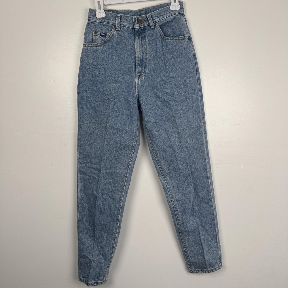 Vintage Lee Jeans Womens 8 (26x29) Blue Tapered High Rise Mom Denim 90s USA